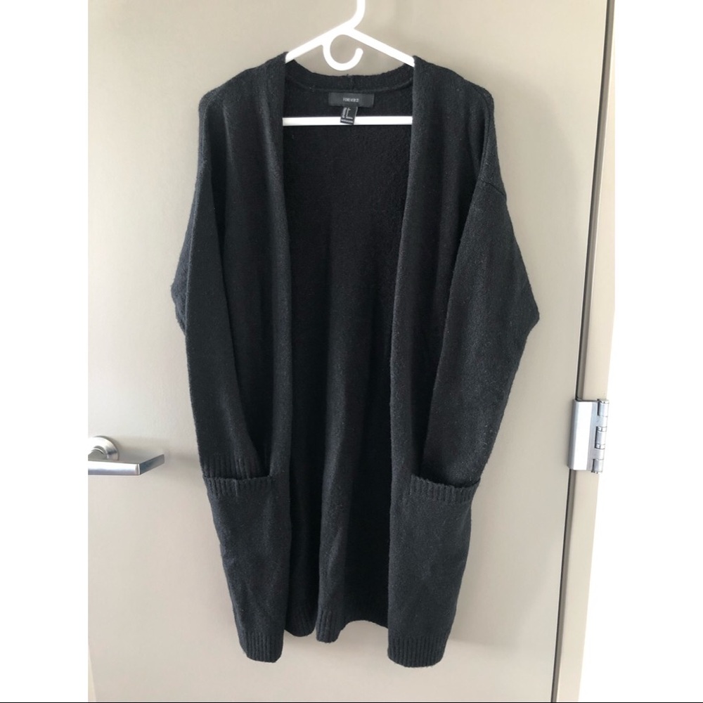 Forever 21 long black sweater